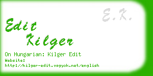 edit kilger business card